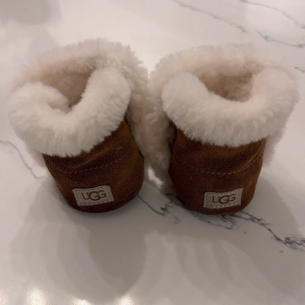 UGG Kids Chestnut Brown & Cream Shearling Booties